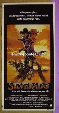 K837 SILVERADO Australian daybill movie poster '85 Kevin Kline, Costner