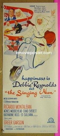 K839 SINGING NUN Australian daybill movie poster '66 Debbie Reynolds