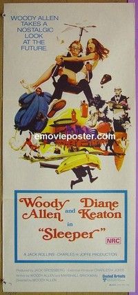 K841 SLEEPER Australian daybill movie poster '74 Woody Allen, Diane Keaton