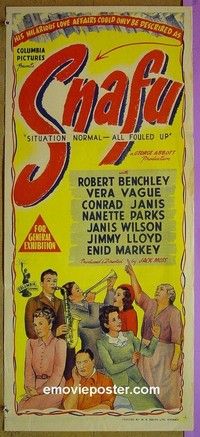 K846 SNAFU Australian daybill movie poster '45 Robert Benchley