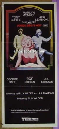 K852 SOME LIKE IT HOT Australian daybill movie poster R80 Marilyn Monroe