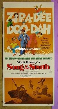K856 SONG OF THE SOUTH Australian daybill movie poster R80s Walt Disney