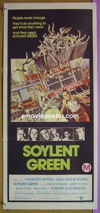 K861 SOYLENT GREEN Australian daybill movie poster '73 Charlton Heston