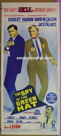 K864 SPY IN THE GREEN HAT Australian daybill movie poster '66 U.N.C.L.E.!