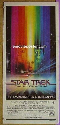 K869 STAR TREK Australian daybill movie poster '79 Shatner, Bob Peak art!