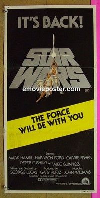 K874 STAR WARS Australian daybill movie poster R81 George Lucas, Ford