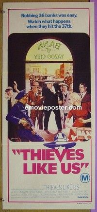 K901 THIEVES LIKE US Australian daybill movie poster '74 Keith Carradine