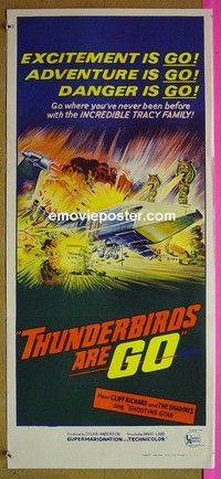 K908 THUNDERBIRDS ARE GO Australian daybill movie poster '66 puppets!