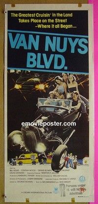 K933 VAN NUYS BLVD Australian daybill movie poster '79 fast cars!
