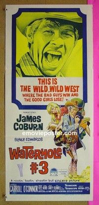 K946 WATERHOLE #3 Australian daybill movie poster '67 Coburn, Jack Davis