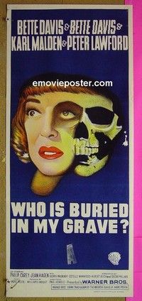 K370 DEAD RINGER Australian daybill movie poster '64 Bette Davis, Malden