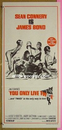 K968 YOU ONLY LIVE TWICE Australian daybill movie poster R80s Connery IS Bond