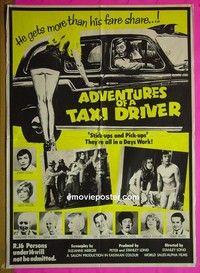 K005 ADVENTURES OF A TAXI DRIVER New Zealand one-sheet movie poster '76 Geeson