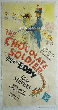 M032 CHOCOLATE SOLDIER linen style B three-sheet movie poster '41 Nelson Eddy