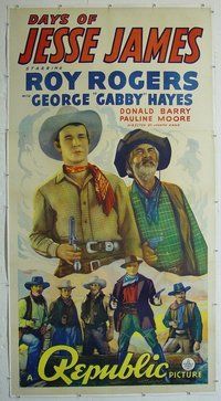 M213 DAYS OF JESSE JAMES linen three-sheet movie poster '39 Roy Rogers