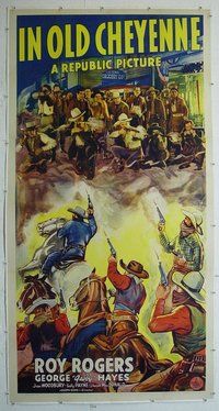 M223 IN OLD CHEYENNE linen three-sheet movie poster '41 Roy Rogers, western