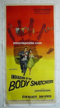 M040 INVASION OF THE BODY SNATCHERS linen three-sheet movie poster '56