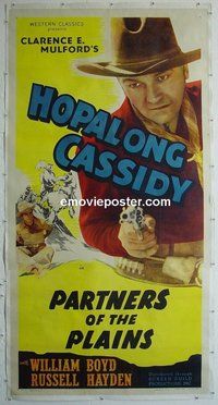M235 HOPALONG CASSIDY linen stock 3sh '40s William Boyd as Hopalong Cassidy, Partners of the Plains!