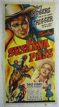 M253 SUSANNA PASS linen three-sheet movie poster '49 Roy Rogers, western