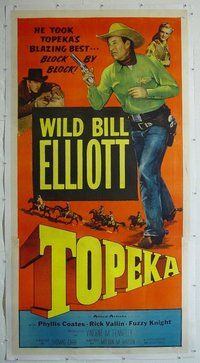 M256 TOPEKA linen three-sheet movie poster '53 Wild Bill Elliott, western