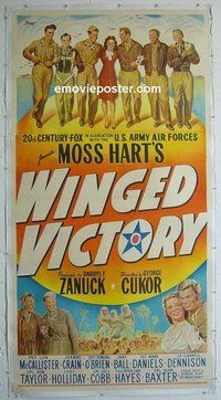 M056 WINGED VICTORY linen three-sheet movie poster '44 Judy Holliday,Benedict