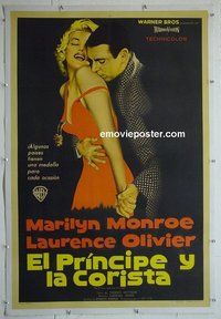 M013 PRINCE & THE SHOWGIRL linen Argentinean movie poster '57 Monroe