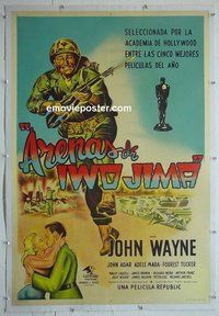M015 SANDS OF IWO JIMA linen Argentinean movie poster '50 John Wayne