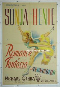 M011 IT'S A PLEASURE linen Argentinean movie poster '45 Sonja Henie
