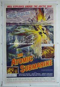 M065 ATOMIC SUBMARINE linen one-sheet movie poster '59 Franz, Foran