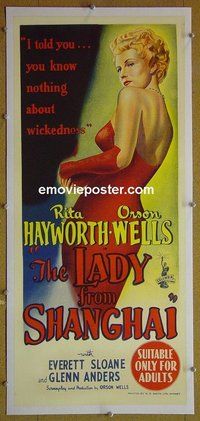 M099 LADY FROM SHANGHAI linen Australian daybill movie poster '47 Hayworth