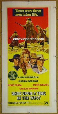 M102 ONCE UPON A TIME IN THE WEST linen Australian daybill movie poster '68