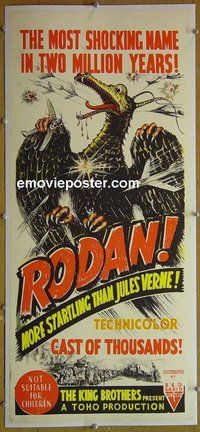 M104 RODAN linen Australian daybill movie poster 1959 Ishiro Honda, Toho