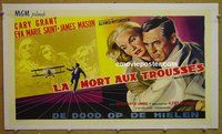 M165 NORTH BY NORTHWEST linen Belgian movie poster '59 Cary Grant