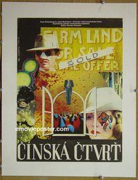 M155 CHINATOWN linen Czech movie poster '76 Jack Nicholson, Dunaway
