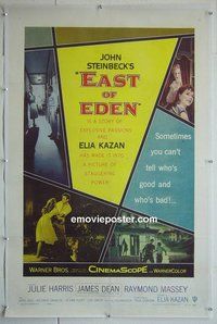 M070 EAST OF EDEN linen one-sheet movie poster '55 James Dean, Harris