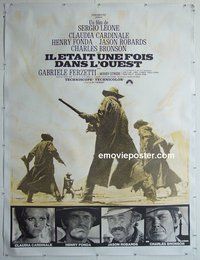 M123 ONCE UPON A TIME IN THE WEST linen French 1p R70s Leone, Cardinale, Fonda, Bronson, Robards!