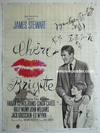 M117 DEAR BRIGITTE linen French one-panel movie poster '65 James Stewart