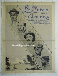 M121 LE CINEMA AUX ARMEES linen French one-panel movie poster 1916 war art!