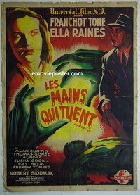 M125 PHANTOM LADY linen French one-panel movie poster '44 Tone, Raines