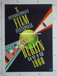 M197 INTERNATIONAL BERLIN FILM FESTIVAL linen German movie poster '60