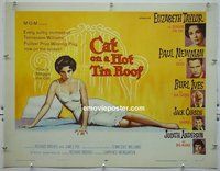 M060 CAT ON A HOT TIN ROOF linen half-sheet movie poster '58