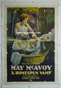 M075 HOMESPUN VAMP linen one-sheet movie poster '22 May McAvoy ironing laundry!