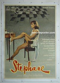 M148 UNFAITHFUL WIFE linen Italian one-panel movie poster '70 Chabrol