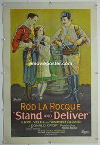 M083 STAND & DELIVER linen one-sheet movie poster '28 Lupe Velez