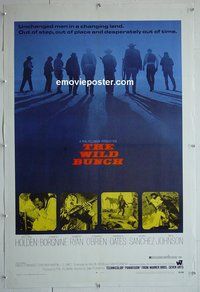 M089 WILD BUNCH paperbacked one-sheet movie poster '69 William Holden