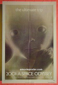 P028 2001 A SPACE ODYSSEY one-sheet movie poster R74 Stanley Kubrick