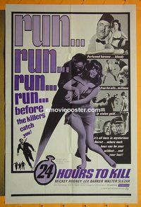 P031 24 HOURS TO KILL one-sheet movie poster '65 Mickey Rooney