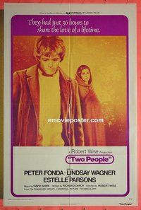 P025 2 PEOPLE one-sheet movie poster '73 Peter Fonda, Lindsay Wagner