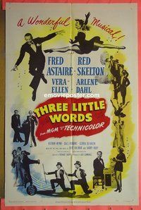 P039 3 LITTLE WORDS one-sheet movie poster '50 Fred Astaire, Skelton