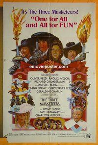 P040 3 MUSKETEERS int'l one-sheet movie poster '74 Raquel Welch